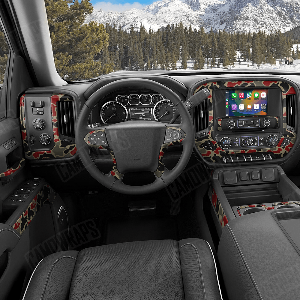 Old School Duck Militant Red Car Interior Skins