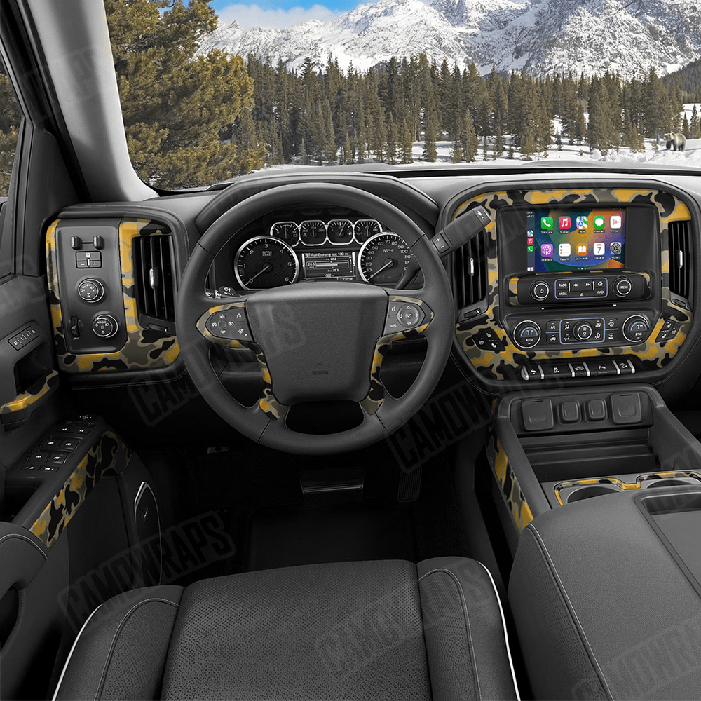 Old School Duck Militant Yellow Car Interior Skins