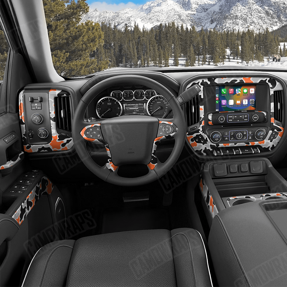 Old School Duck Orange Tiger Car Interior Skins