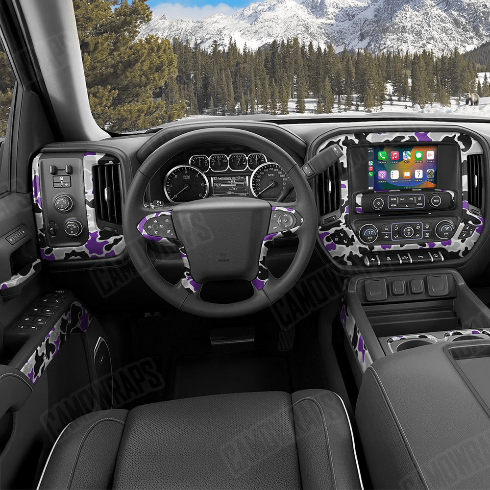 Old School Duck Purple Tiger Car Interior Skins