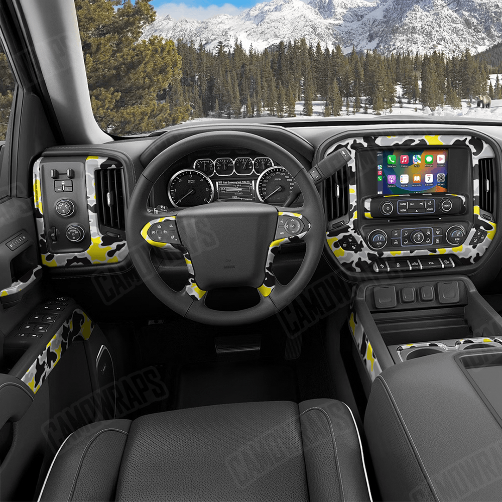 Old School Duck Yellow Tiger Car Interior Skins