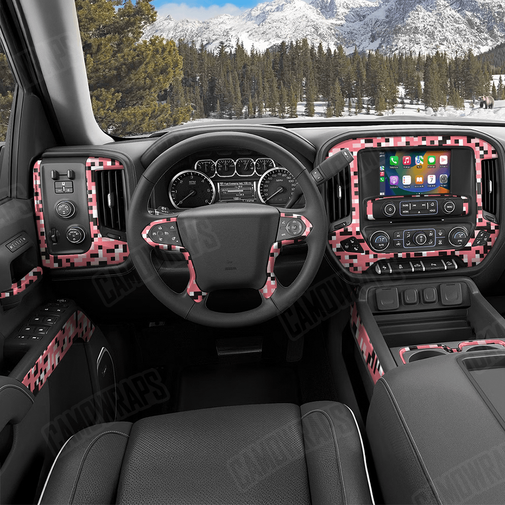 Pixel Pink Car Interior Skins