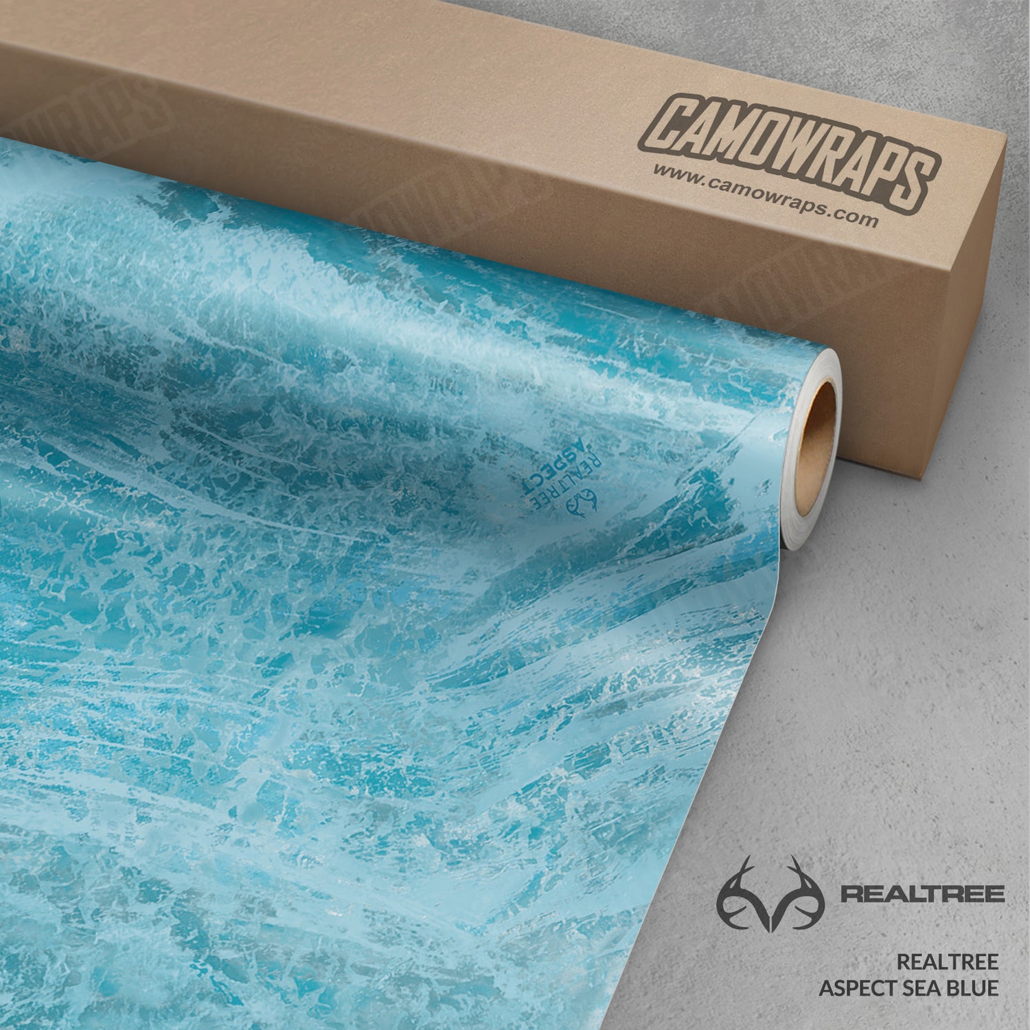 Realtree Aspect Sea Blue Camo Vinyl Wrap