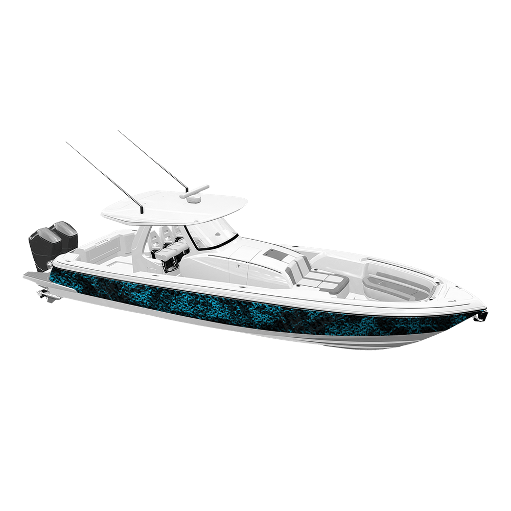 Skull Cyan Yacht Wraps